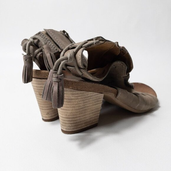 Miz Mooz Maddie Leather Heeled Sandals With Side Zipper & Tassel Accents Size 7. - Picture 8 of 12